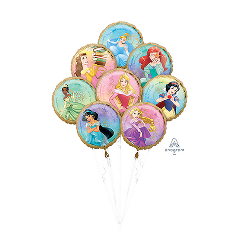 Bouquet Disney Princesses Once Upon A Time Foil Balloon 8 Pack