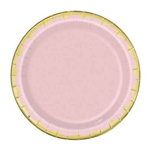 Pastel Pink with Gold Foil Stamped?á18cm 10 Pack