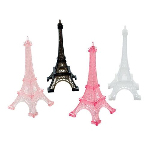 Day In Paris Eiffel Towers Decorations Plastic 12cm 4 Pack