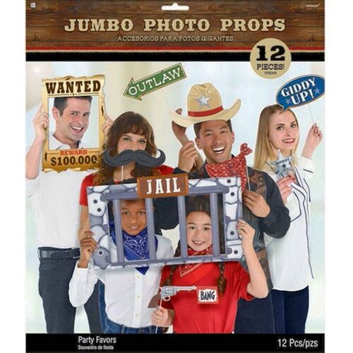 Western Jumbo Photo Prop Kit 12 Pack