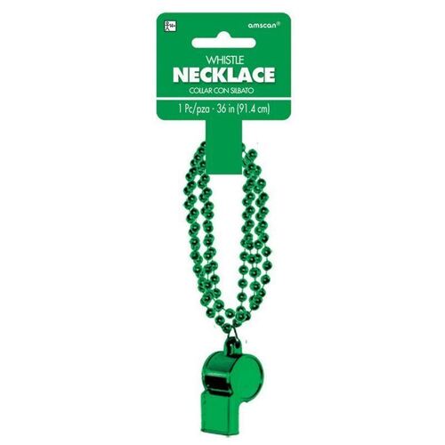 Whistle On Chain Necklace  - Green