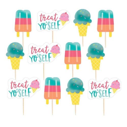Just Chillin Ice Cream Picks Assorted Designs 24 Pack