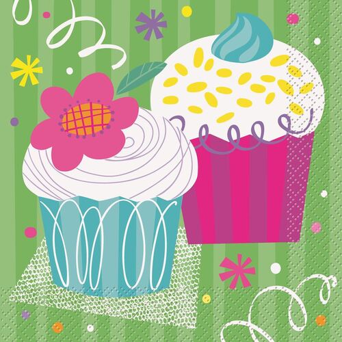Cupcake Lunchcheon Nains Luncheon Napkins 2ply 16 Pack