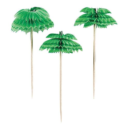 Palm Tree Honeycomb & Wooden Picks 12 Pack