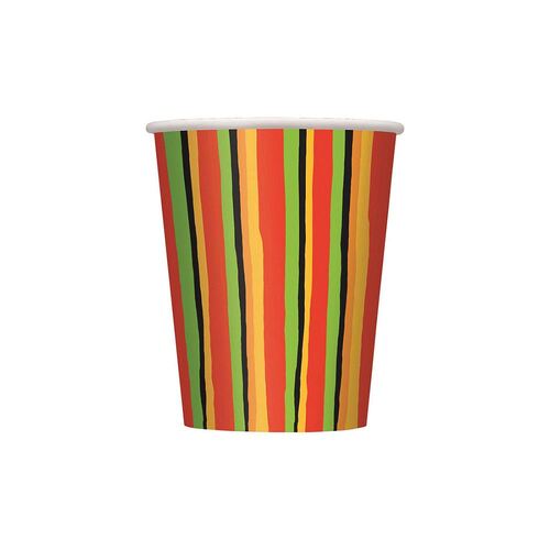 Fiesta stripes Paper Cups 8 Pack 270ml