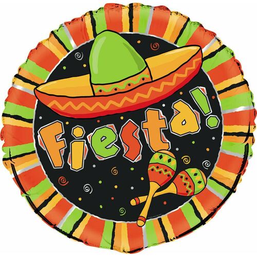 Fiesta stripes 45cm (18) Foil Birthday Balloon - Bulk