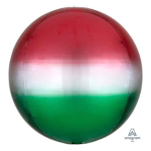 Orbz XL Ombre Red & Green Foil Balloon