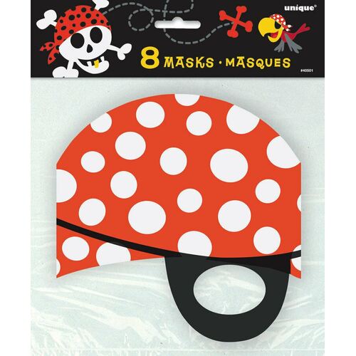 Pirate Fun Party Masks 8 Pack
