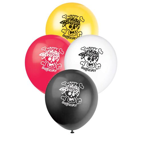 30cm Pirate Fun Printed Balloons 8 Pack
