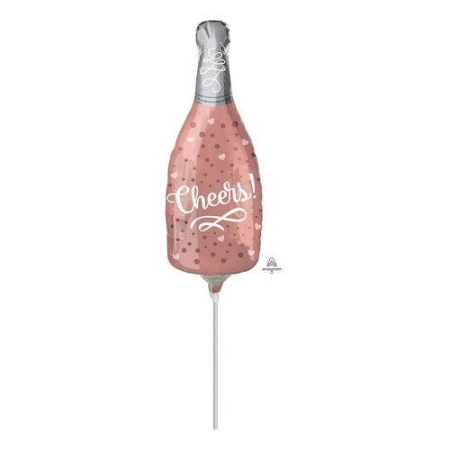 Mini Shape Cheers Rose Champagne Bottle