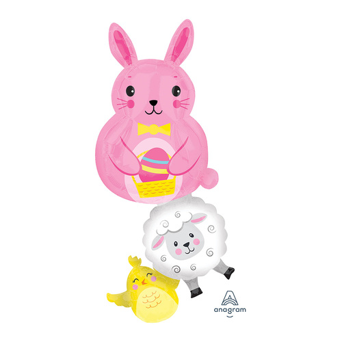 SuperShape Bunny & Friends Stacker Foil Balloon
