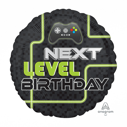 45cm Standard HX Level Up Next Level Birthday Foil Balloons