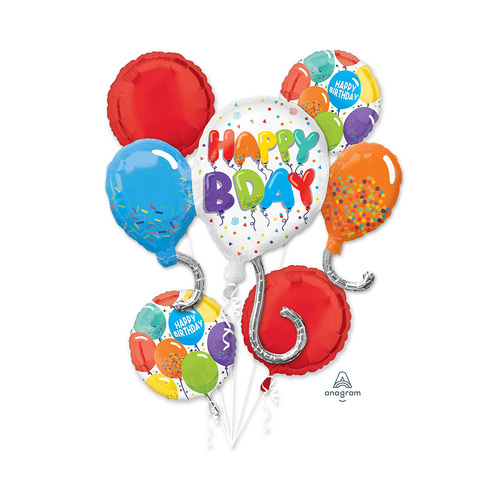Bouquet Birthday Celebration Happy BDAY Foil Balloon