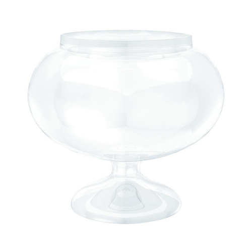 Plastic Short Round Pedestal Jar Clear