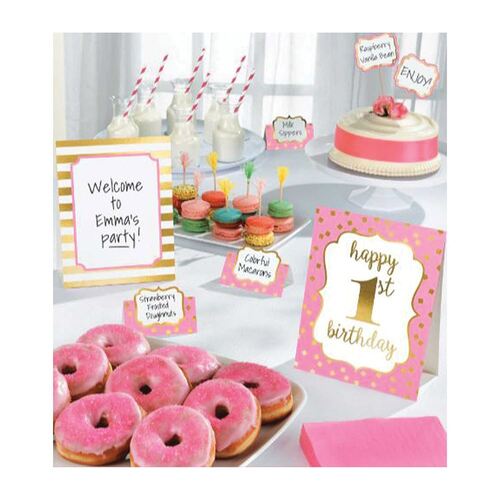 1st Birthday Girl Buffet Decoration Kit