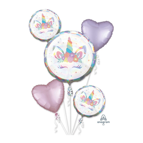 Bouquet Unicorn Party Iridescent  Foil Balloon