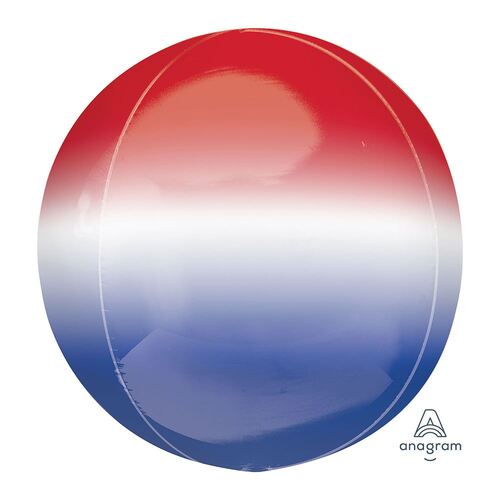 Orbz XL Ombre Red, White & Blue Foil Balloon