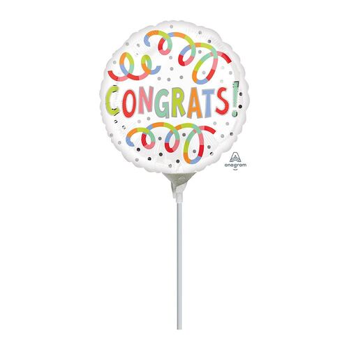 22cm Congrats Swirls Foil Balloons