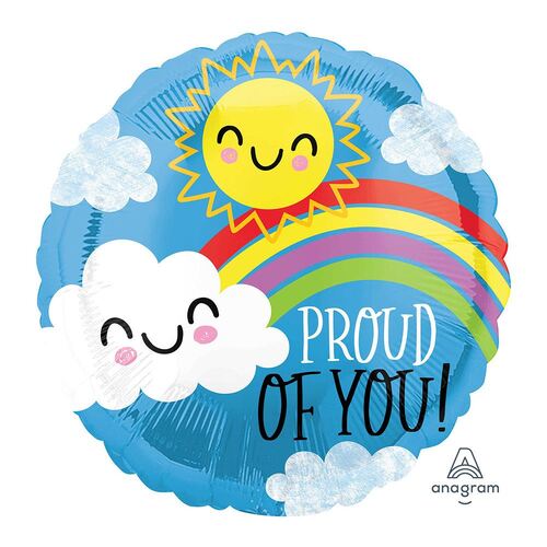 45cm HX Proud of You Happy Sun & Cloud Foil Balloon