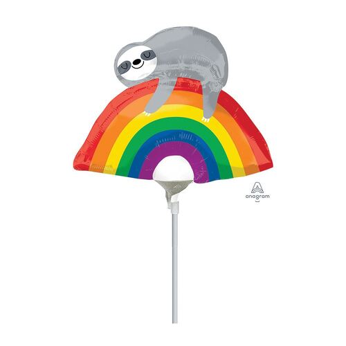 Mini Shape Rainbow Sloth Foil Balloon