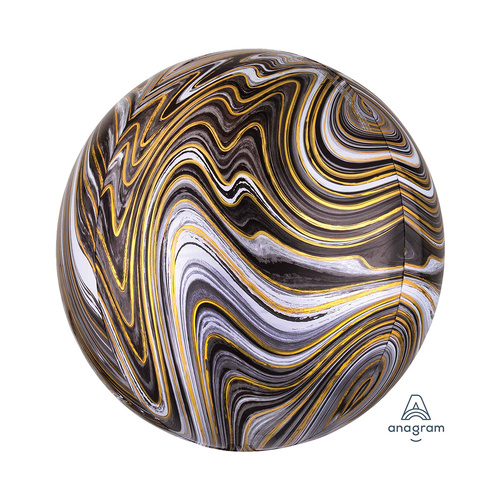 Orbz XL Black Marblez Foil Balloon