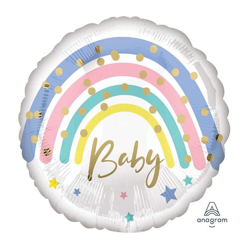 45cm Standard HX Pastel Rainbow Baby Foil Balloon