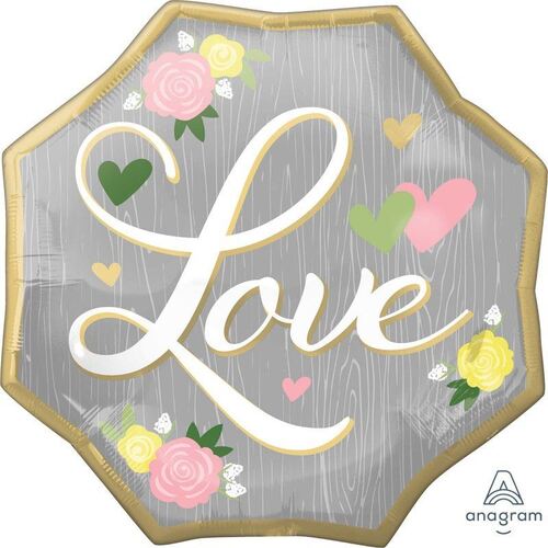 SuperShape XL Wedding Love Floral Foil Balloon