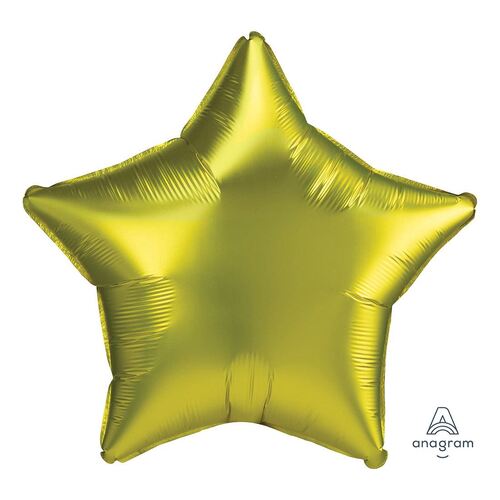 45cm Standard Satin Luxe Lemon Star Foil Balloons