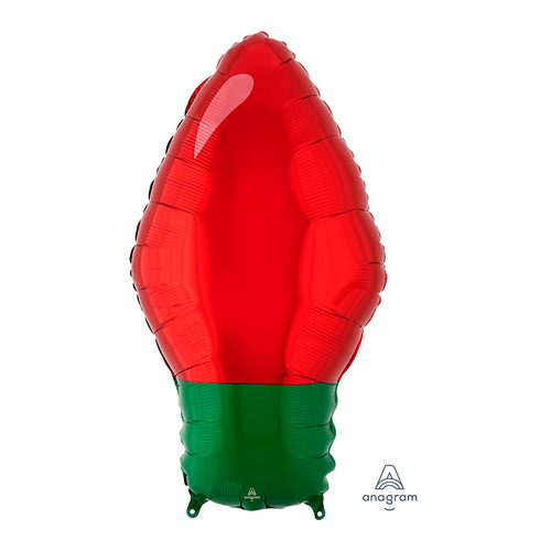 Standard Shape XL Red Christmas Light Bulb Foil Balloon