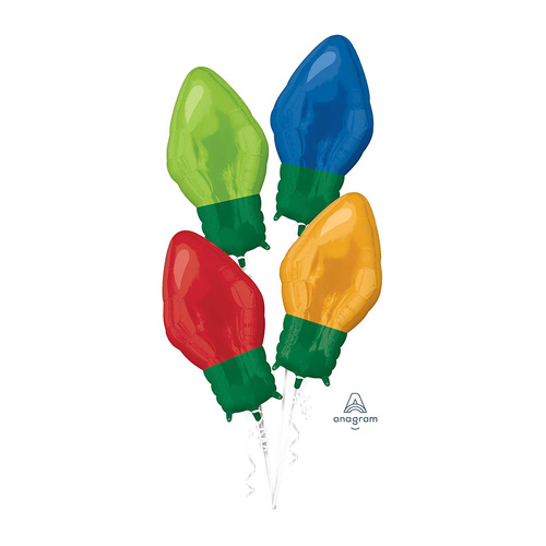 Standard Shapes Christmas Light Bulbs Decorator Kit Foil Balloon