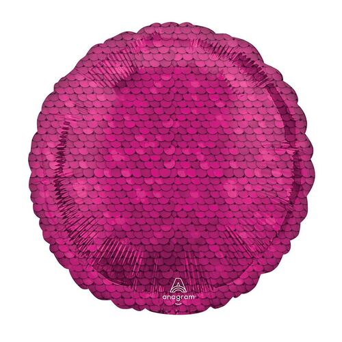 45cm Standard Bright Pink Sequins Foil Balloons