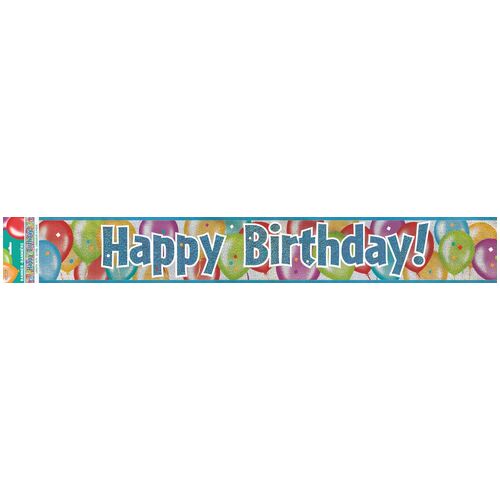 Balloon Birthday Prismatic Banner 9ft