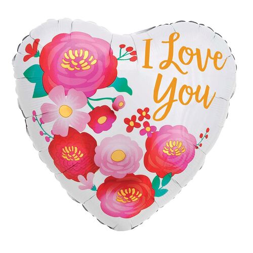 45cm Standard I Love You Ombre Flowers Foil Balloons