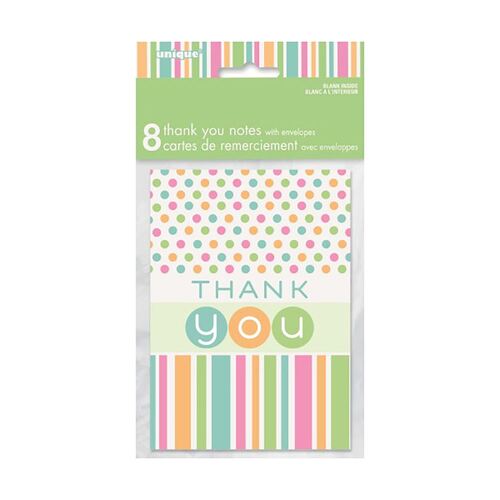 Pastel Baby Shower Thank You Notes 8 Pack