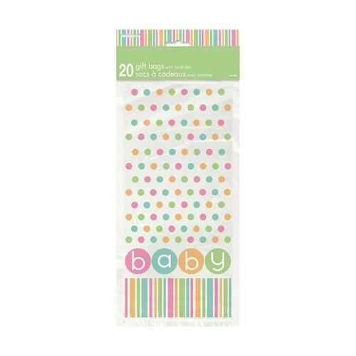 Pastel Baby Shower Cello Bags 20 Pack