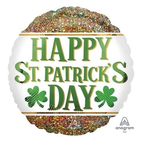 45cm Standard HX Happy St Patrick's Day Foil Balloon