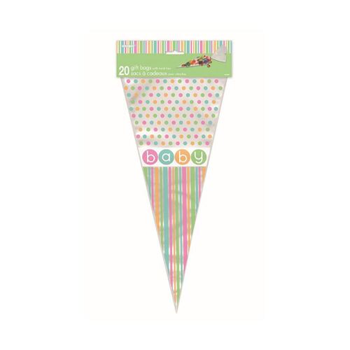 Pastel Baby Shower 20 Cone Bags