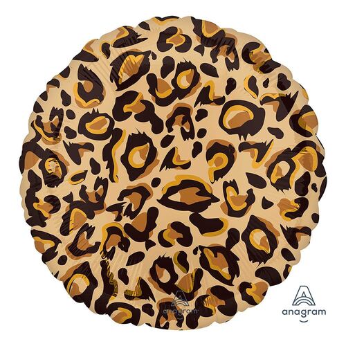 45cm Standard HX Leopard Print Animalz Foil Balloon