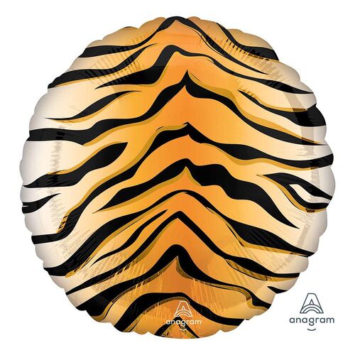 45cm Standard HX Tiger Print Animalz Foil Balloon