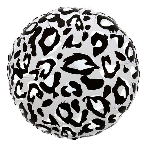 45cm Standard HX Snow Leopard Print Animalz Foil Balloon