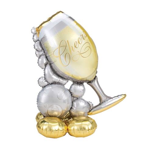AirLoonz Bubbly Wine Glass Cheers  Foil Balloon