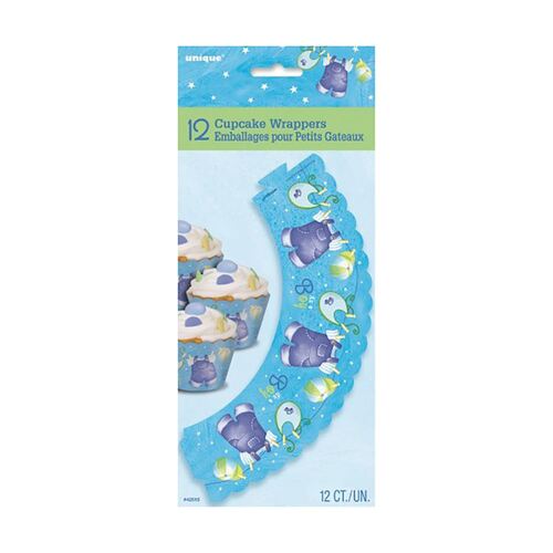 Blue Clothes Lin eCupcake Wrap 12 Pack