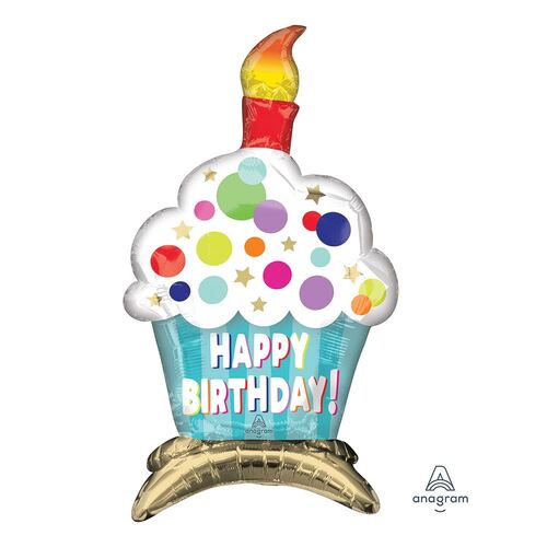Decor Happy Birthday Cupcake Foil Balloons
