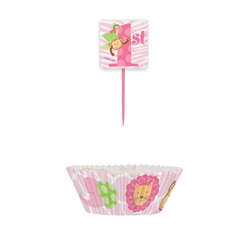 Pink Safari 1st Cupcake Kit