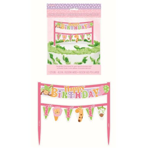 Pink Safari 1st Cake Banner