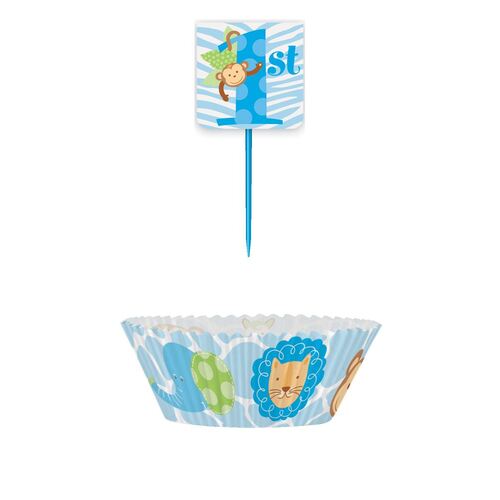 Blue Safari 1st Cupcake Kit
