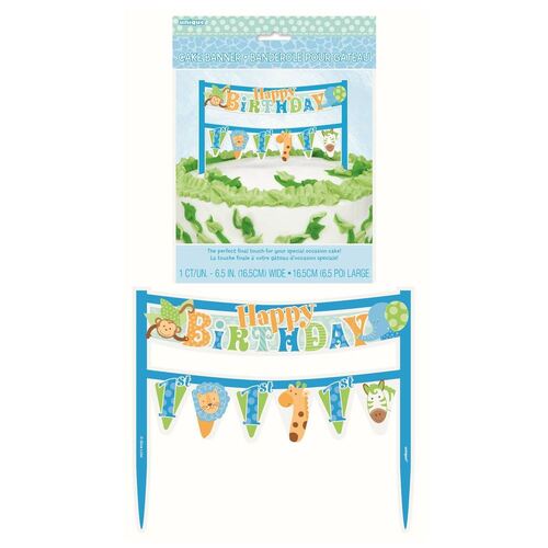 Blue Safari 1st Cake Banner