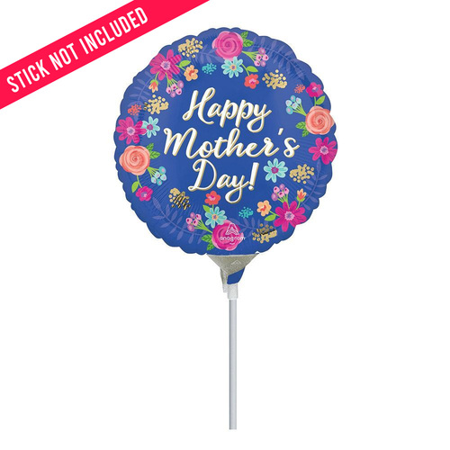 10cm Happy Mother's Day Circled in Flowers Foil Balloons