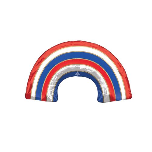 SuperShape Peace Love Unity Red, White & Blue Rainbow Foil Balloon