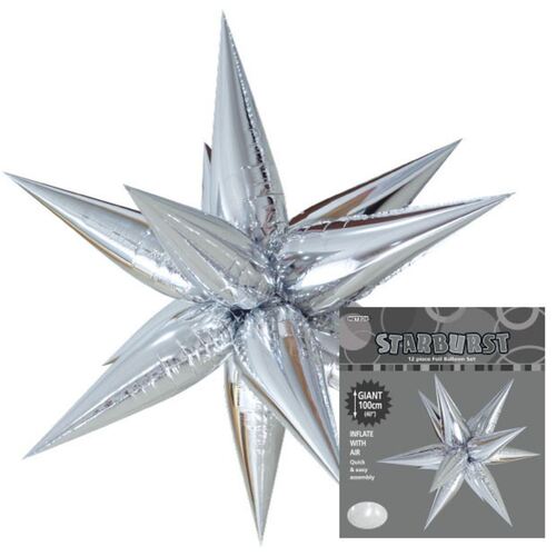 Glitz Starburst Silver 100cm 